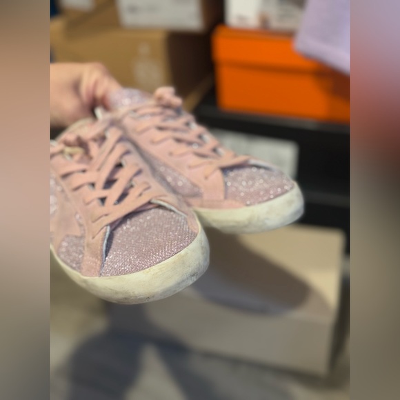 GOLDEN GOOSE ANTIQUE PINK FINE GLITTER SNEAKER 38/8 PREOWNED - Picture 8 of 9